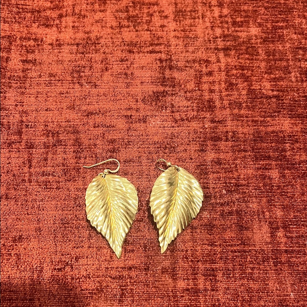 Golden Leaf Drop Earrings